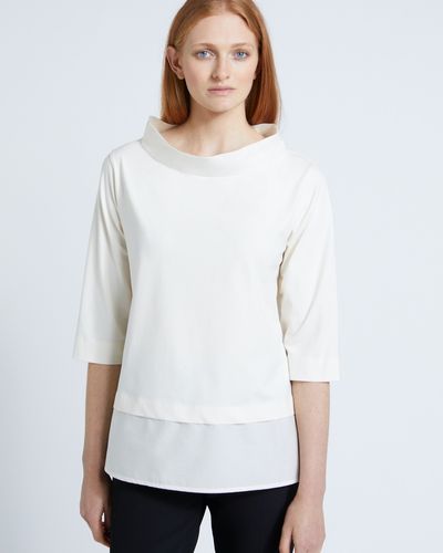 Carolyn Donnelly The Edit Cream Funnel Neck Top